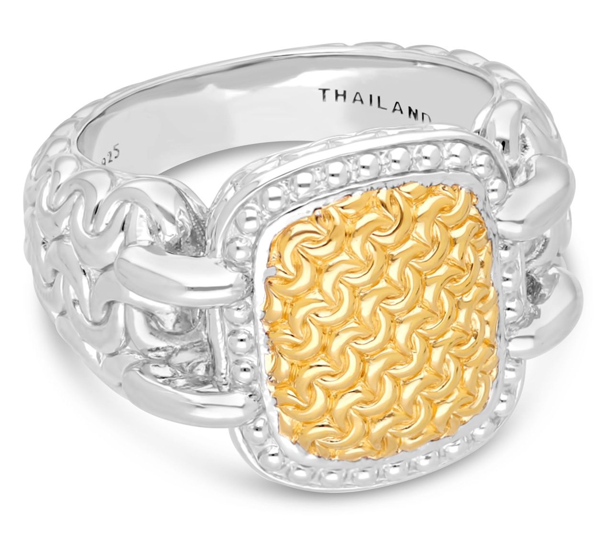 Tiffany Kay Studio Sterling & 14K Gold Clad Purl Knit Ring