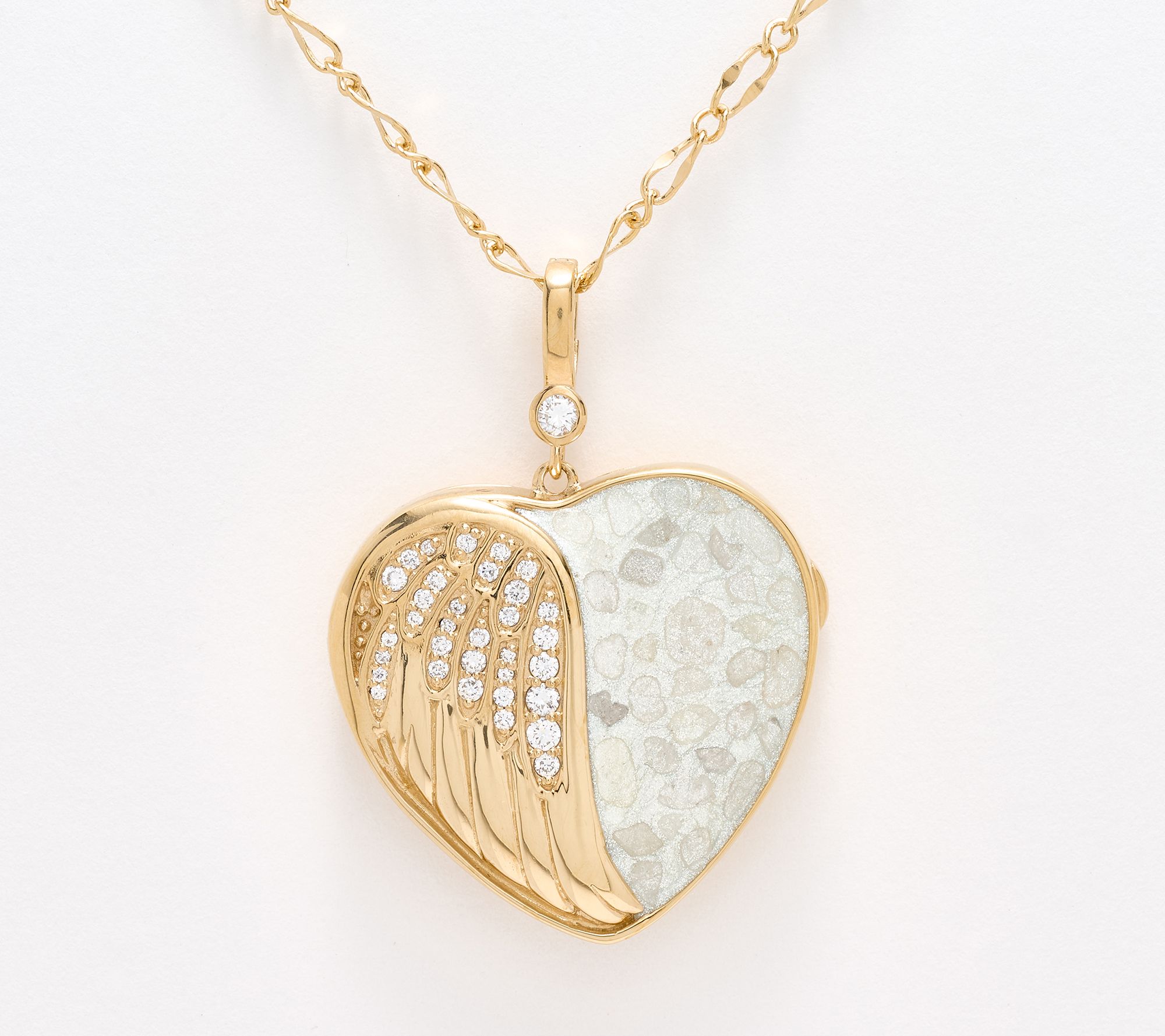 Kirks Folly Stardust Diamond I Remember You By Heart Locket