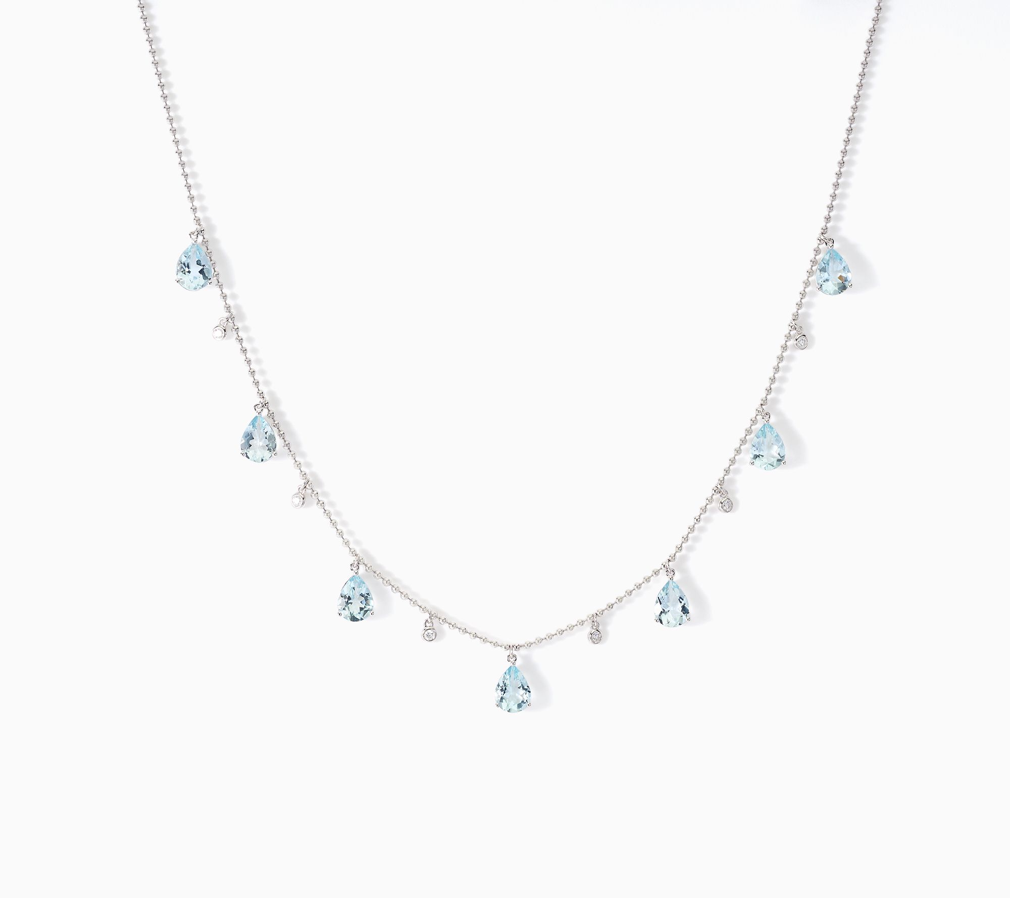 Effy Aqua Drop Necklace, 14K White Gold