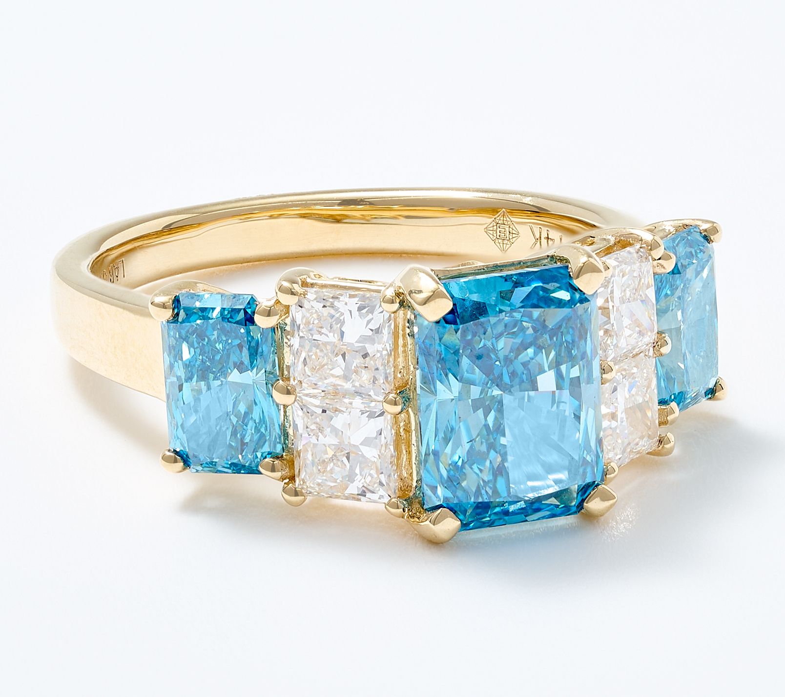 Fire Light Lab Grown Diamond 4.00 cttw Color Ring 14K Yellow