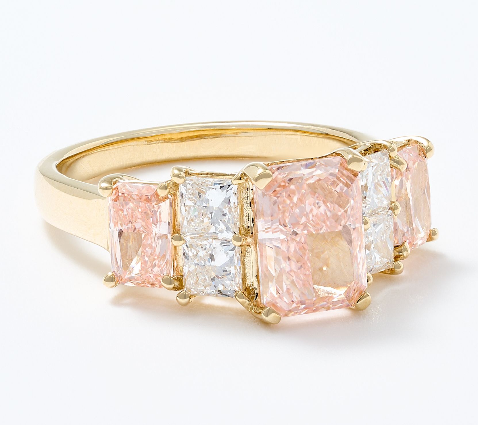 Fire Light Lab Grown Diamond 4.00 cttw Color Ring 14K Yellow