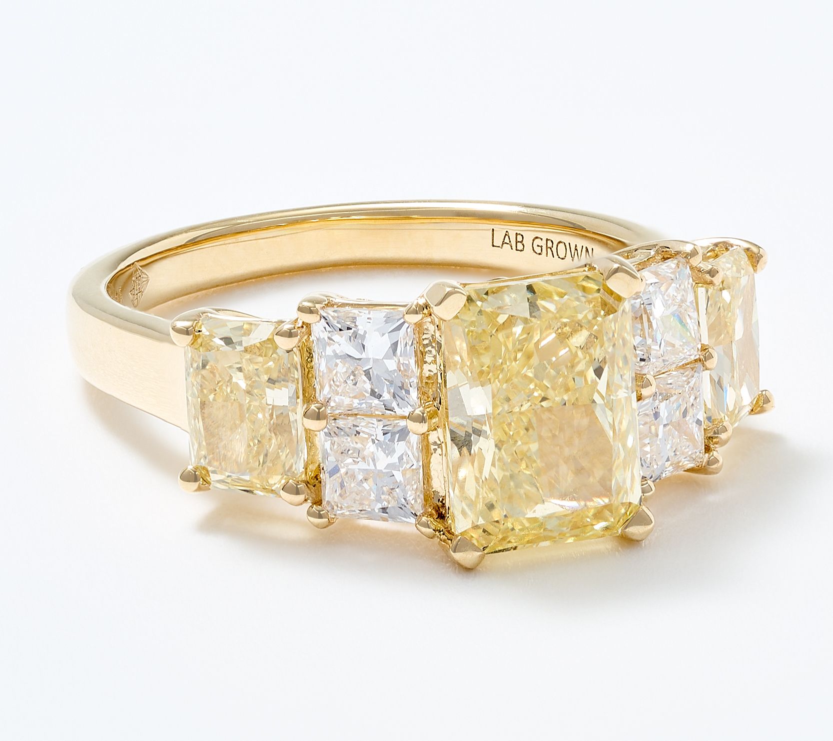 Fire Light Lab Grown Diamond 4.00 cttw Color Ring 14K Yellow