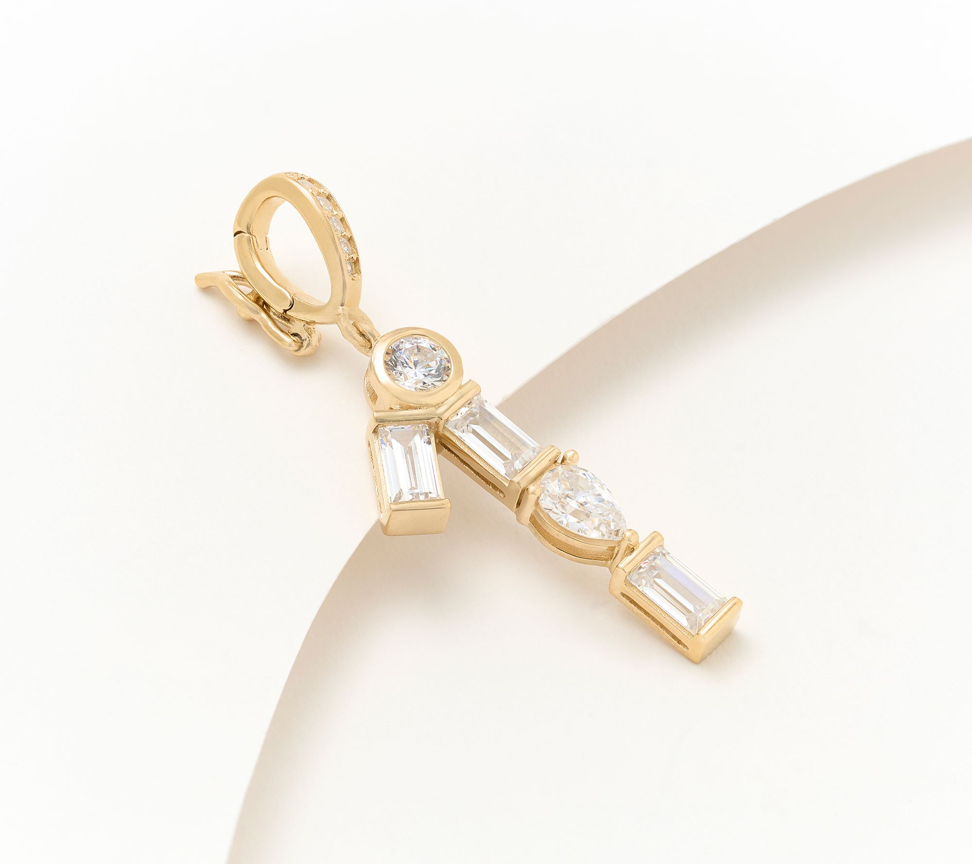 Diamonique x Lulu Frost Number Charm Enhancer, 14k Plated