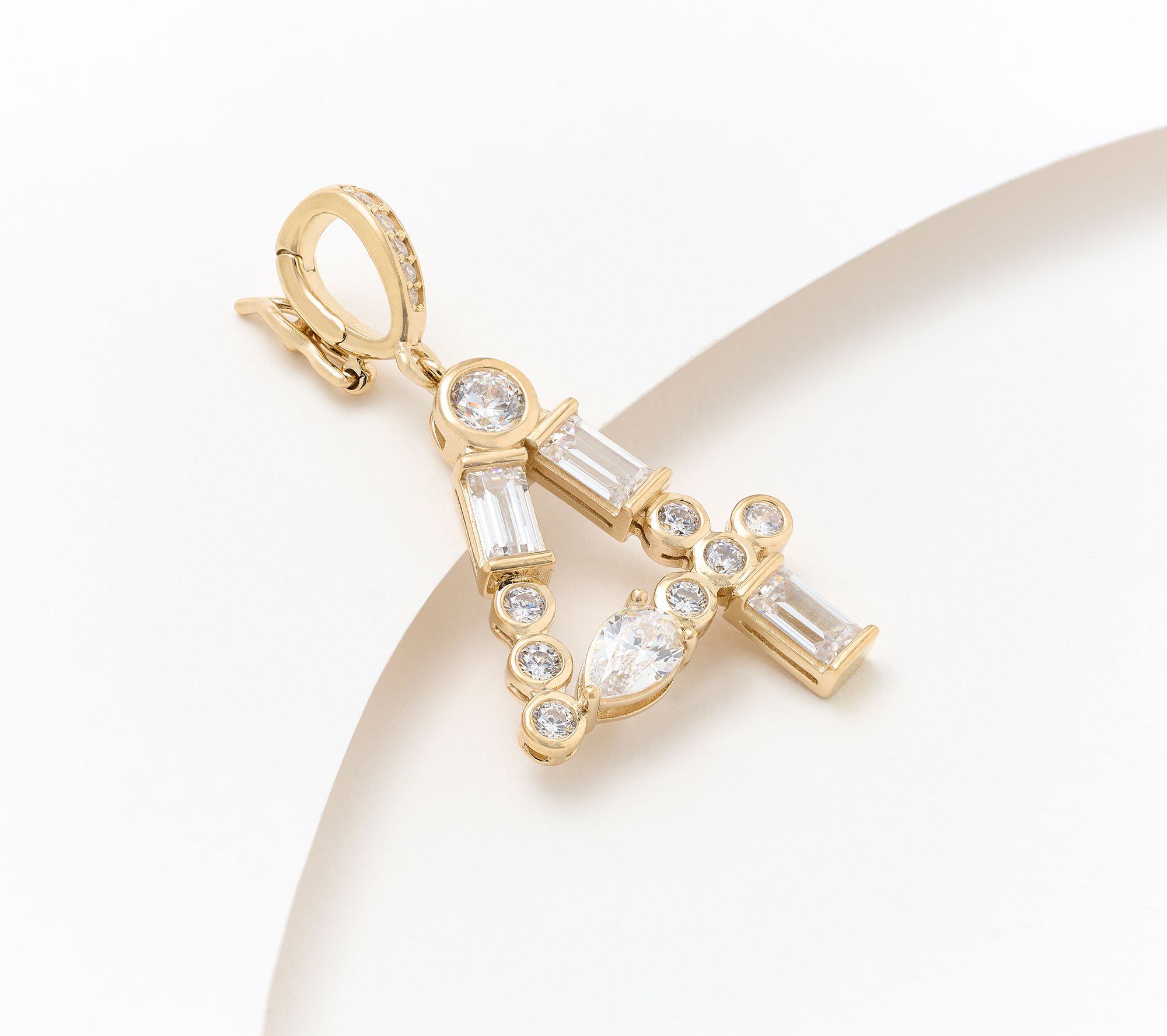 Diamonique x Lulu Frost Number Charm Enhancer, 14k Plated