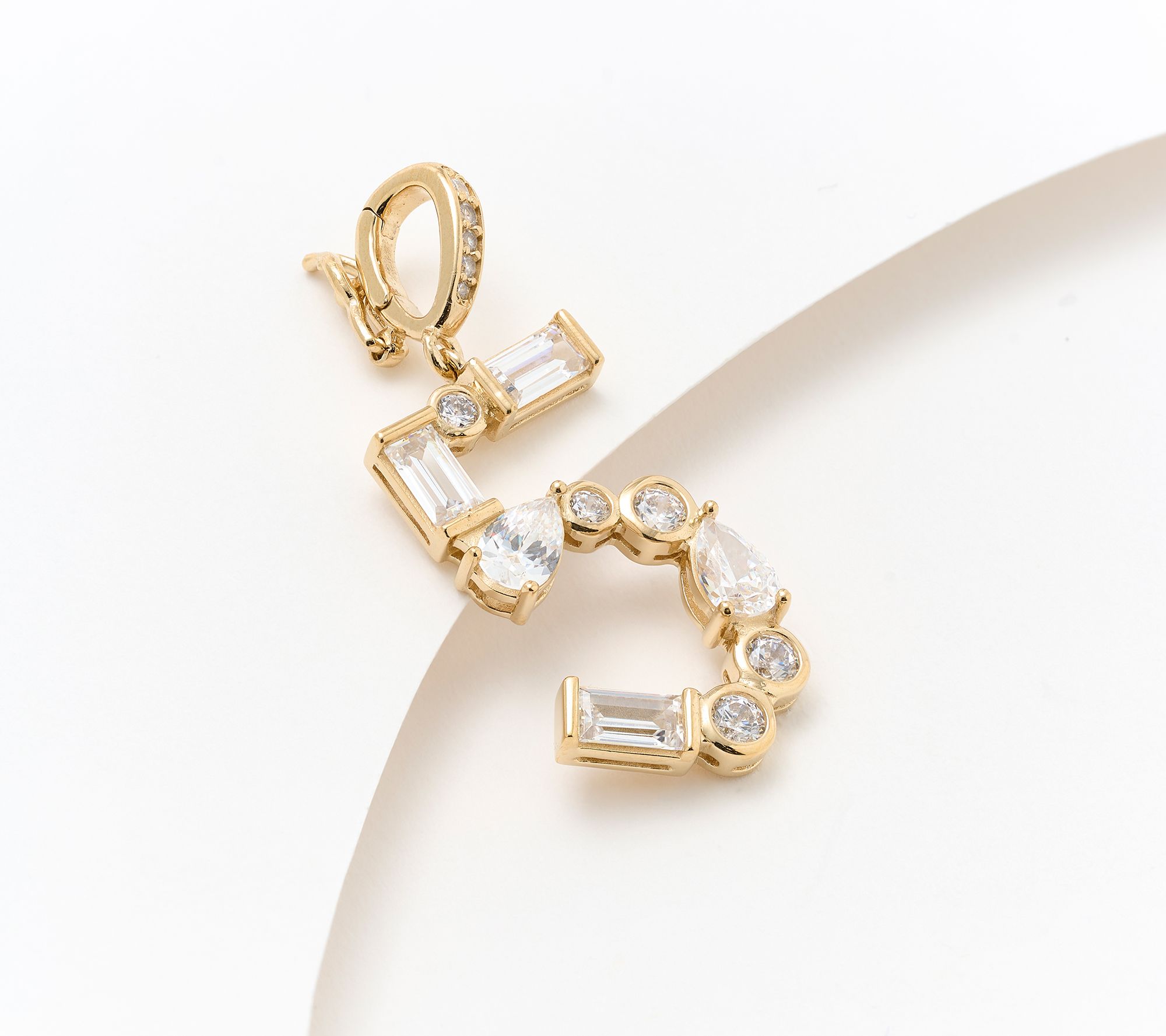 Diamonique x Lulu Frost Number Charm Enhancer, 14k Plated