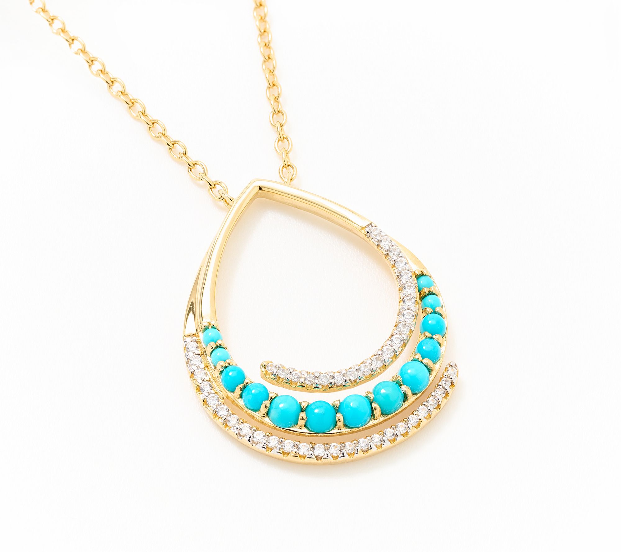 Affinity Gems Cabochon Sleeping Beauty Turquoise & White Necklace