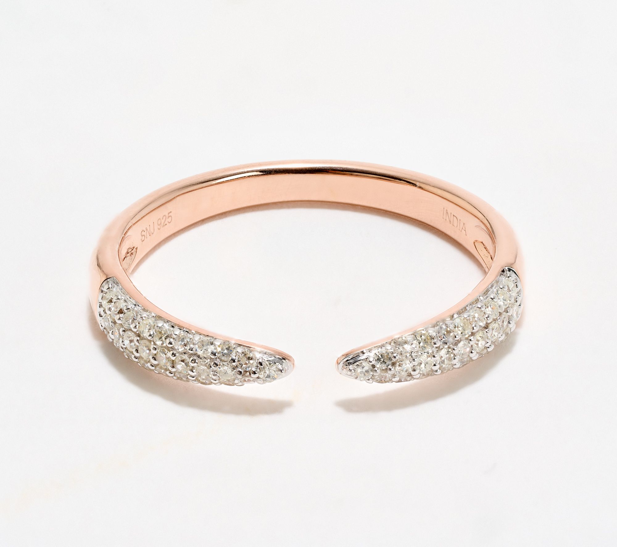 "As Is" Affinity Diamonds 0.20ct Pave Claw Ring, Sterling Silver