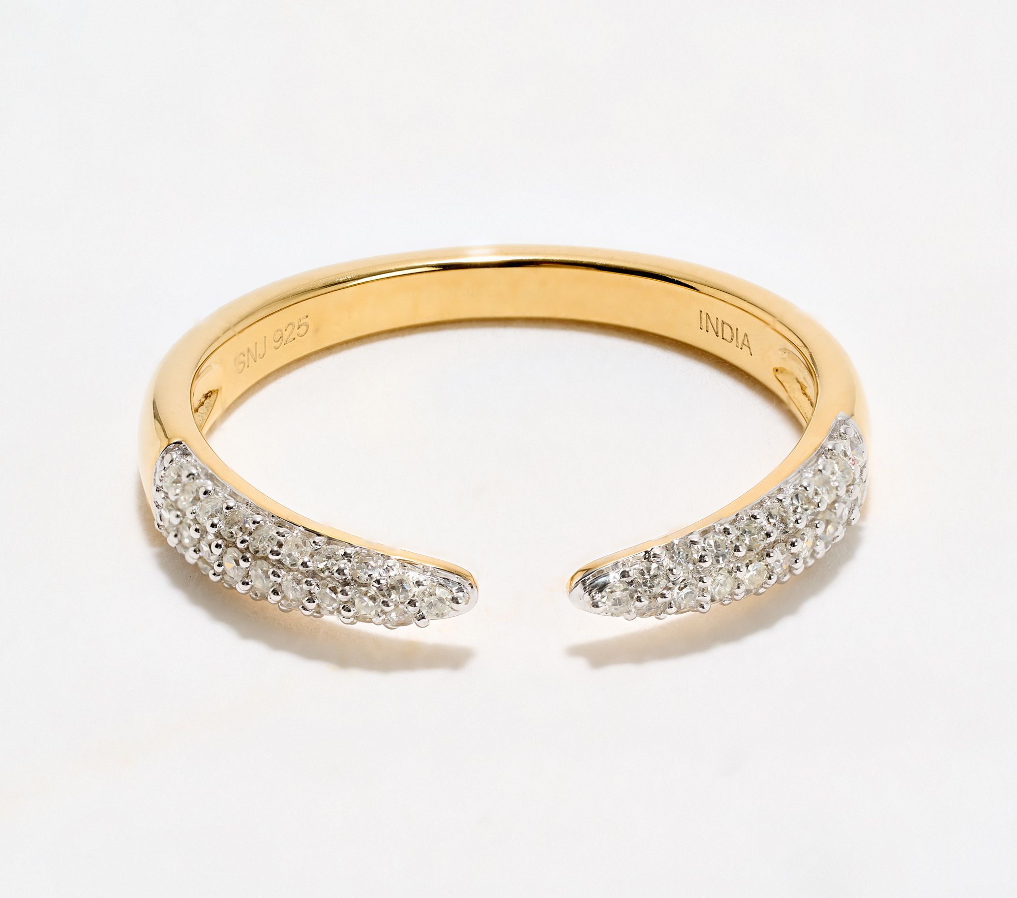 "As Is" Affinity Diamonds 0.20ct Pave Claw Ring, Sterling Silver