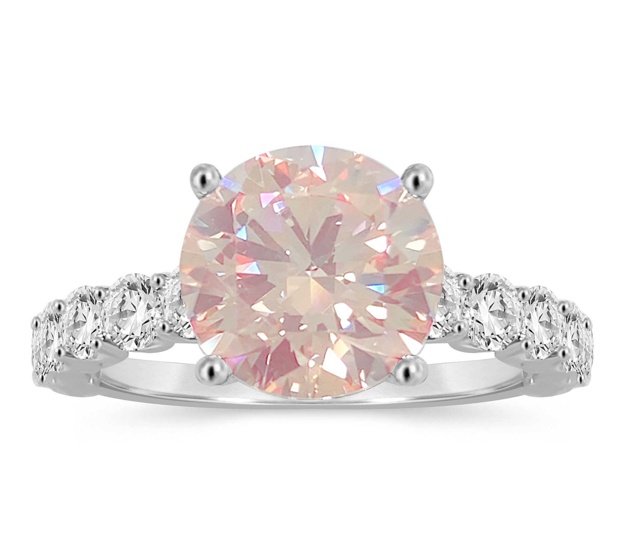 Fire Light 3.50 cttw Pink & White Lab Grown Diamond Ring, 14K