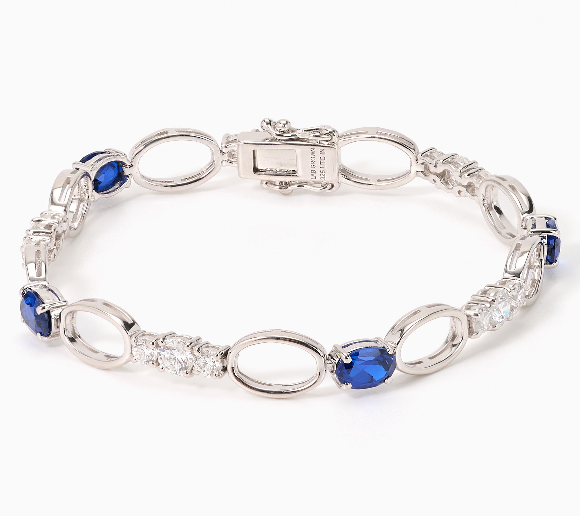 Gemistry Lab Diamond & Gemstone Link Bracelet, Sterling Silver