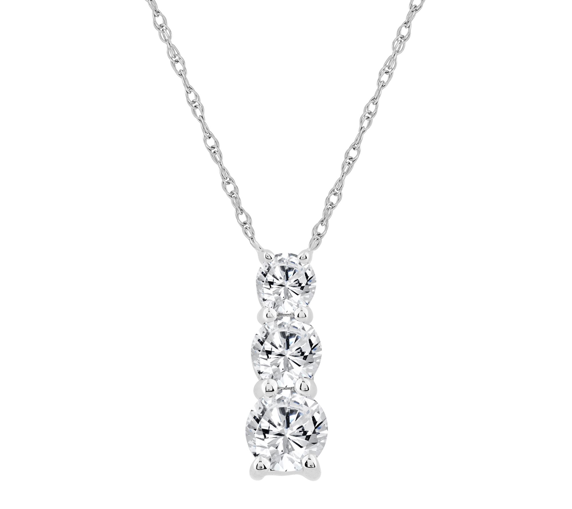 Fire Light Lab Grown Diamond Stacked Necklace,Sterling | QVC