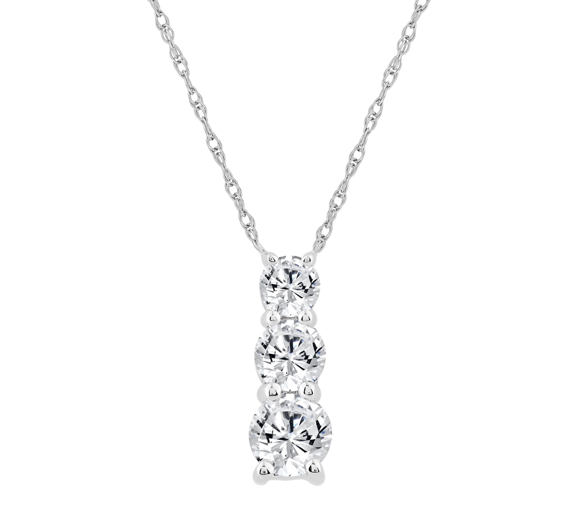 Fire Light Lab Grown Diamond Stacked Necklace,Sterling