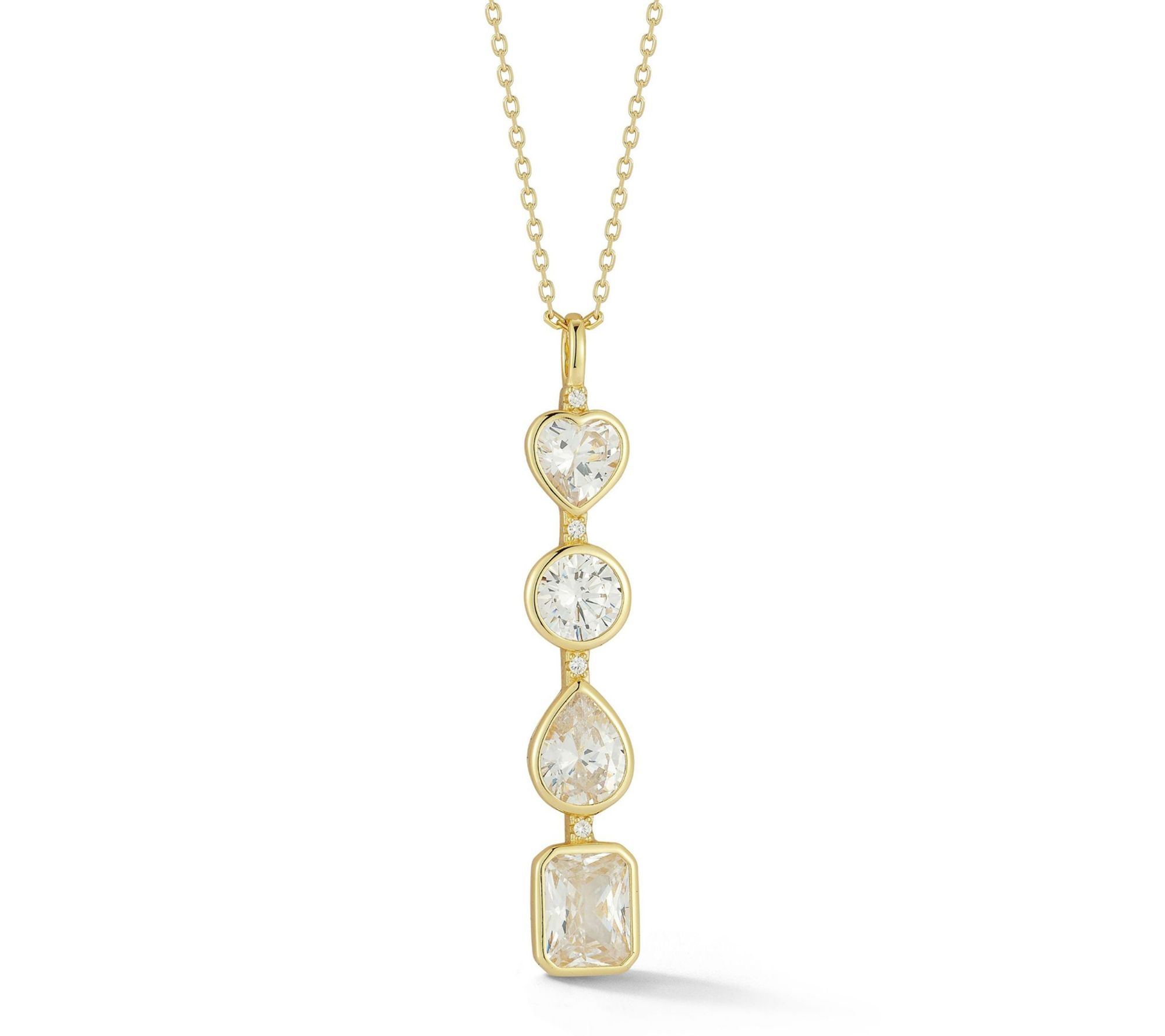 Rachel Zoe Multi-Shape Drop Bar Pendant w/ Chain,