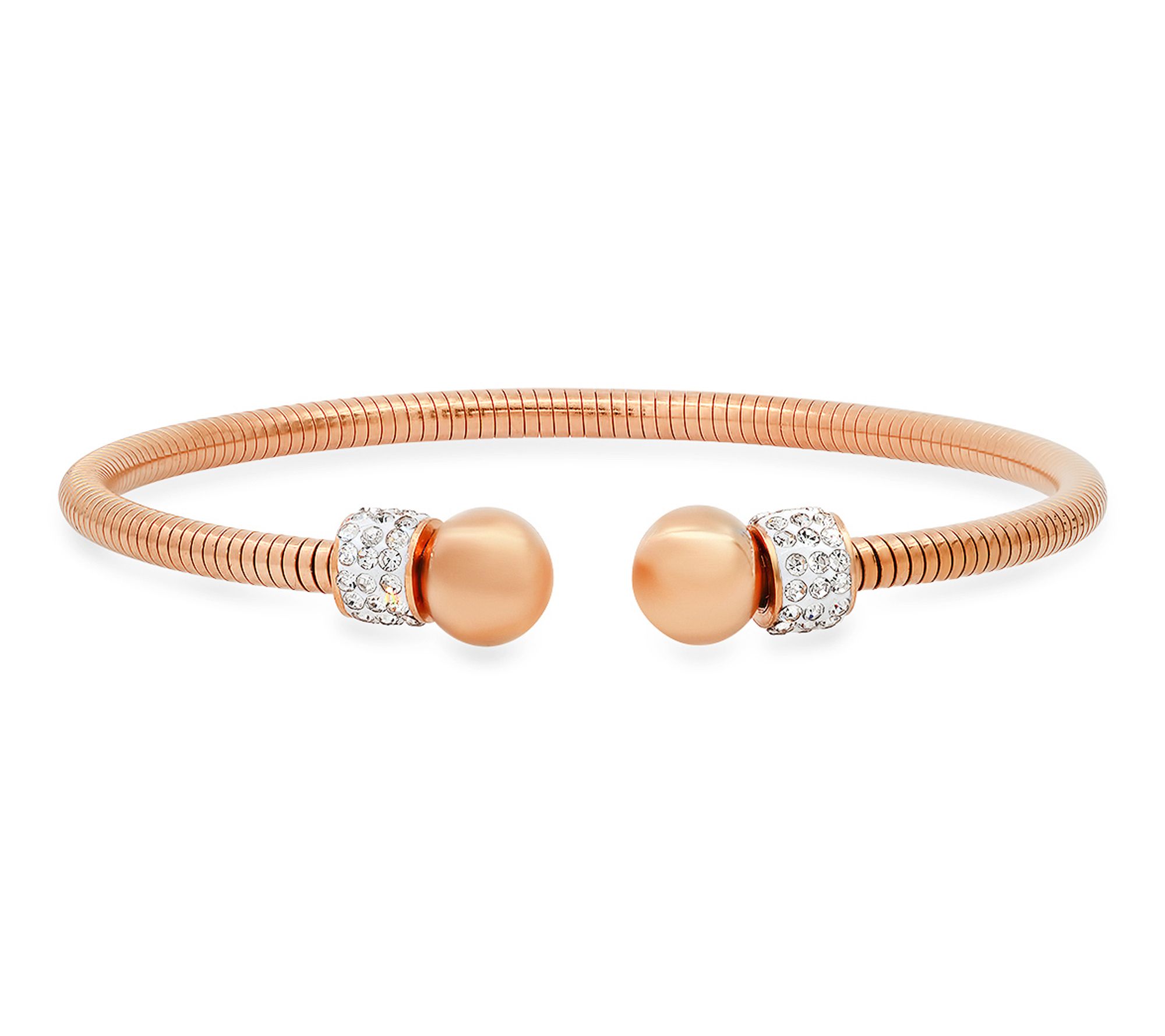 Steel By Design Rose Tone Cuff Bracelet