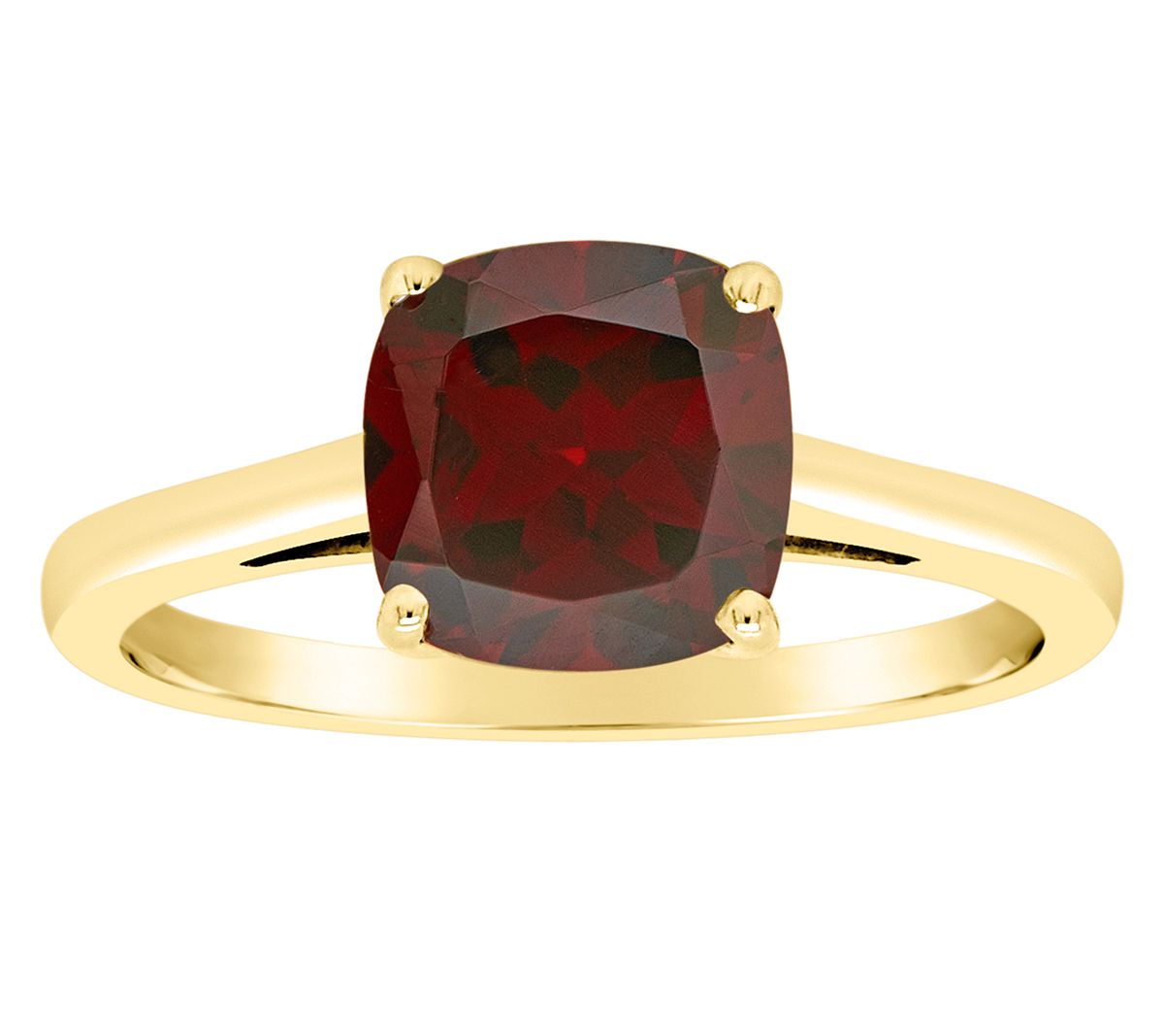 14K Gold Cushion Cut 2.50 cttw Garnet Gemstone Ring