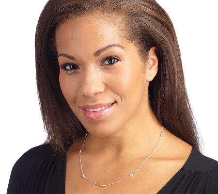 Diamonique Sterling 14K Gold Clad Adjustable Slide Necklace - QVC.com