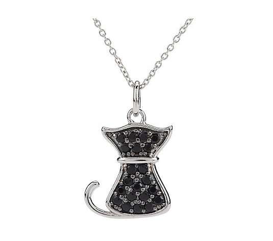 Diamonique Diamonique Petite Pet Pendant With Chain Sterling Silver Clear Cat 