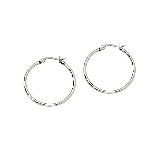 Steel by Design 1-1/4" Hoop Earrings