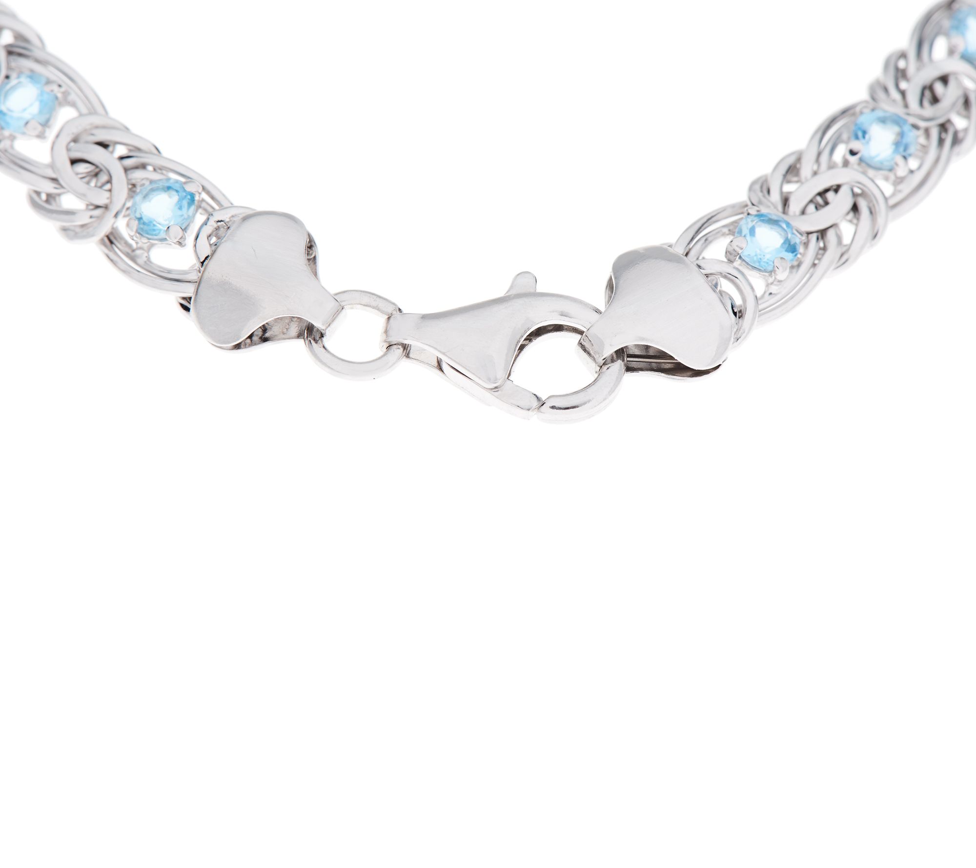 Gemstone Byzantine Tennis Bracelet, Sterling Silver