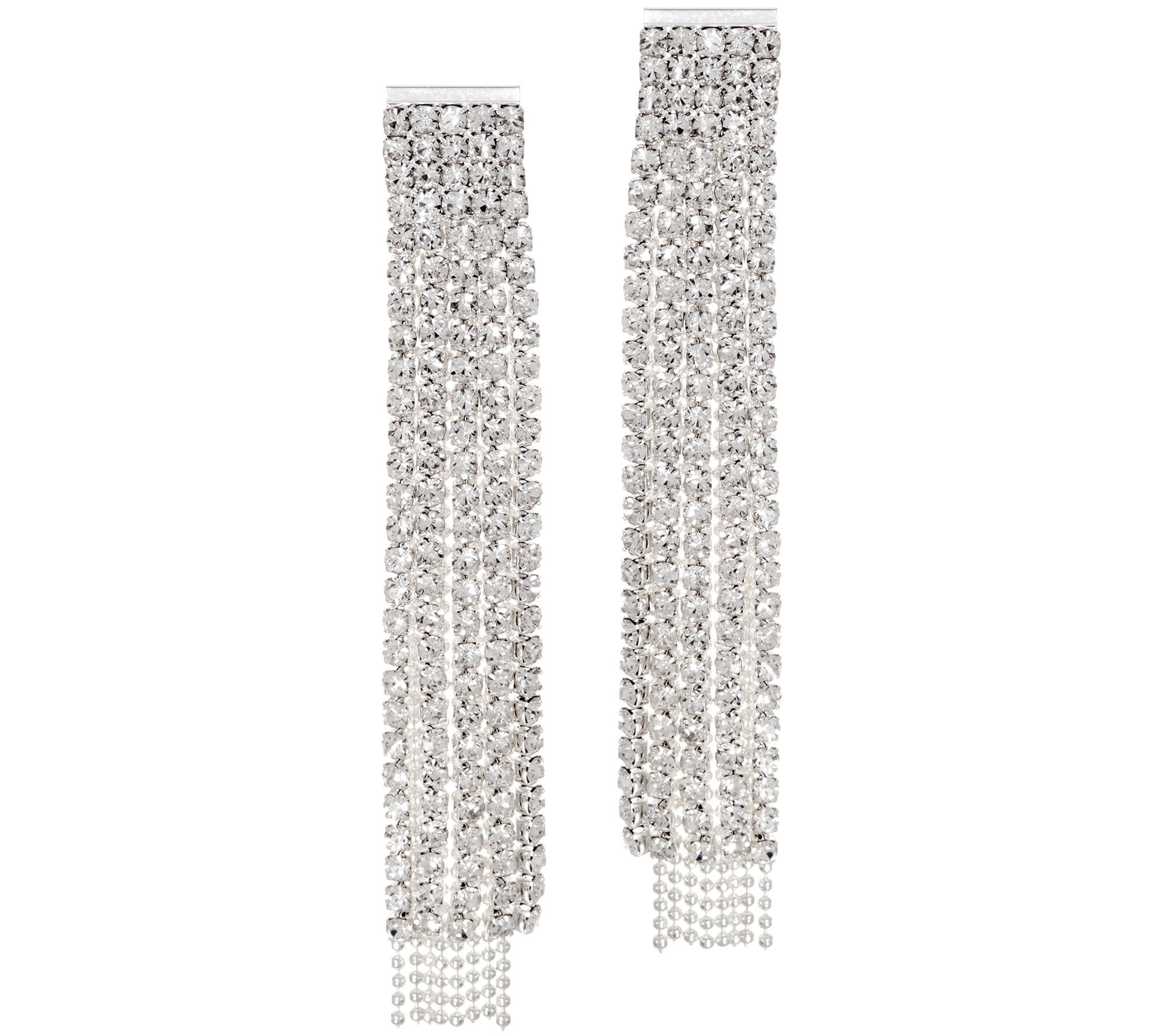 The Nicole - Sparkly Fringe Drop Earrings - QVC.com