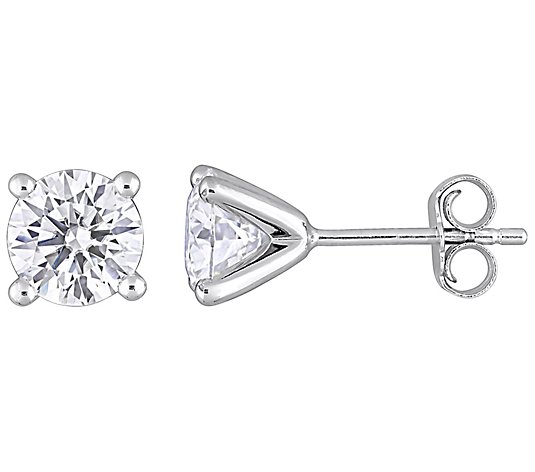 MoissanIce Moissanite 2.00 cttw Solitaire Studs, Sterling