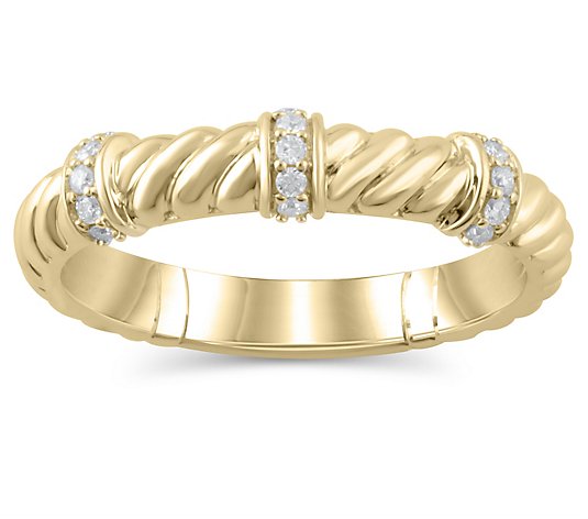 JUDITH Classic 14K Gold Diamond Accent Band Ring
