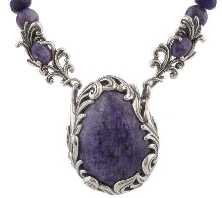 Carolyn Pollack Sterling Charoite Necklace - Page 1 — QVC.com