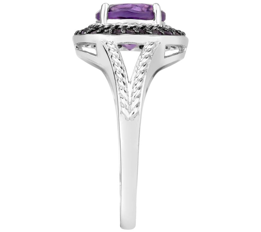 Sterling 2.00 cttw Round Amethyst Halo Ring - QVC.com
