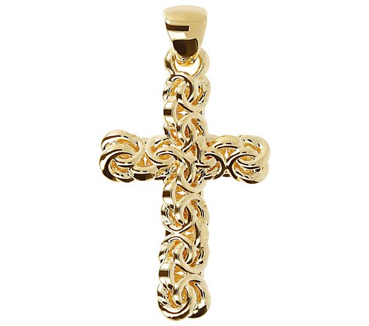 Oro Nuovo Polished Byzantine Cross Pendant, 14K