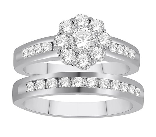Affinity 1.50 cttw Diamond Ring Set, 14K White Gold