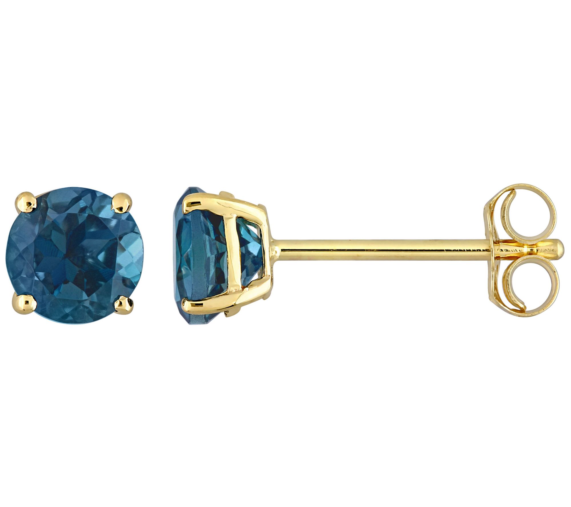 Affinity Gems 1.20 cttw Blue Topaz Stud Earrings, 14K Gold