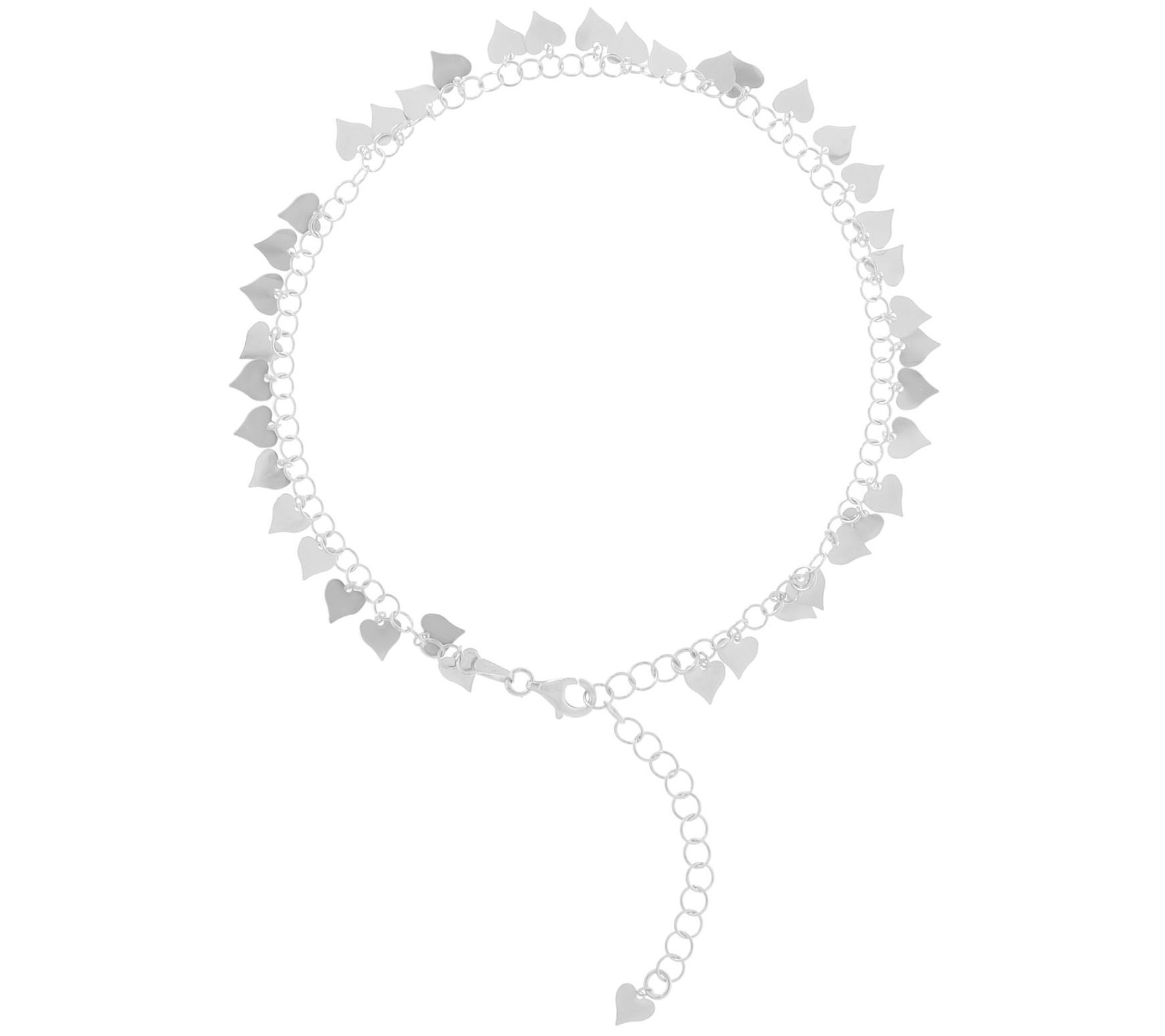 Veronese 18K Gold Plated Heart Ankle Bracelet, 3.7g