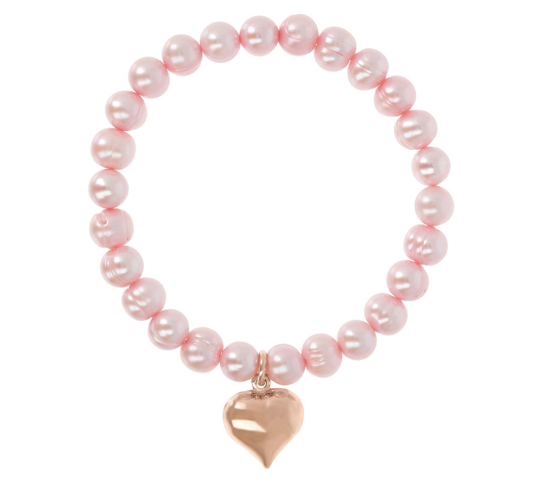 Honora Cultured Pearl Heart Charm StretchBracelet
