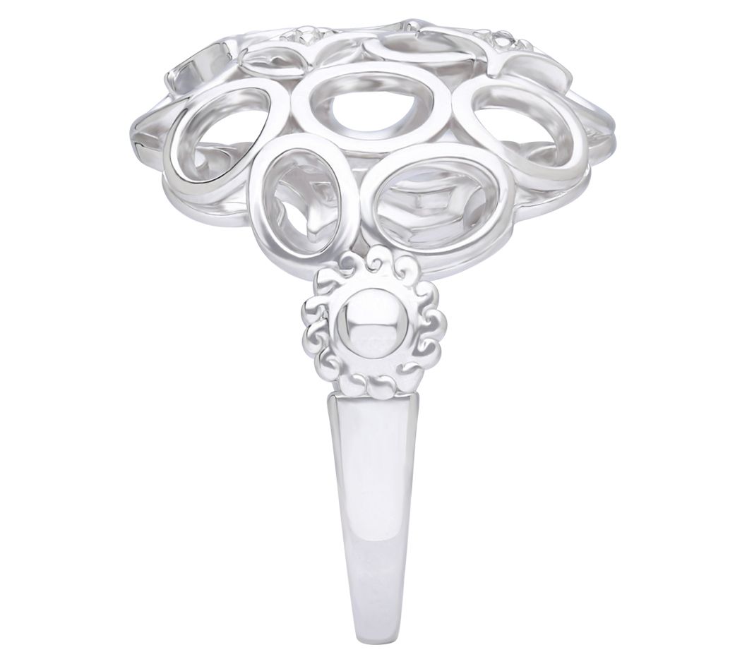 Goddaughters Sterling Silver White Topaz Universe Ring - QVC.com