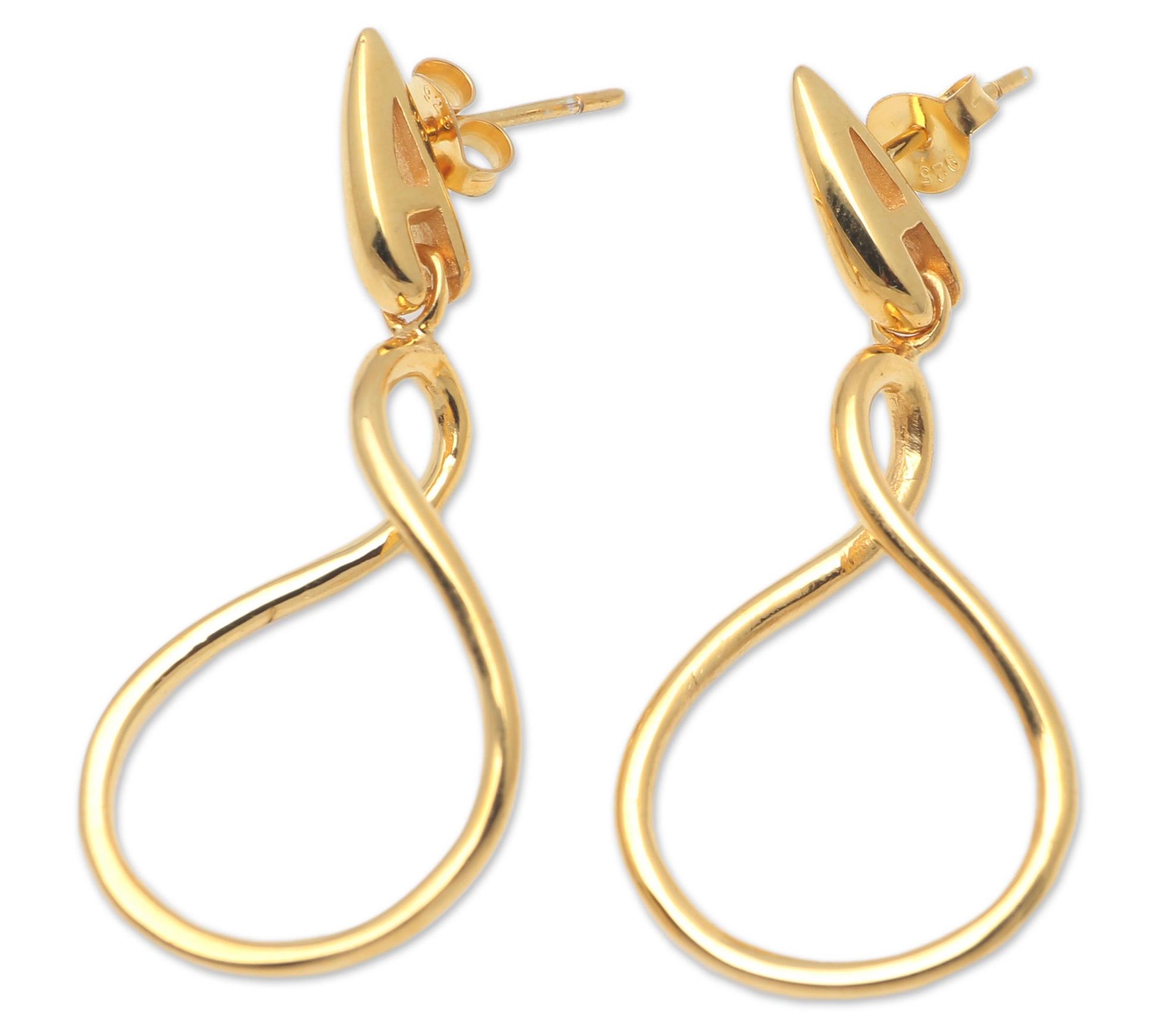 Novica Artisan Crafted 18K Gold Plated Looped Dangle Earrings - QVC.com