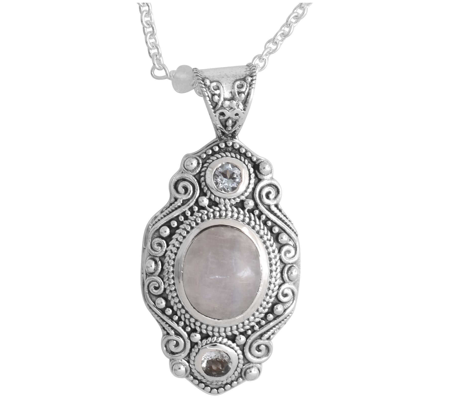 Unique Bargains 925 Sterling Silver Moonstone Necklace Chain For