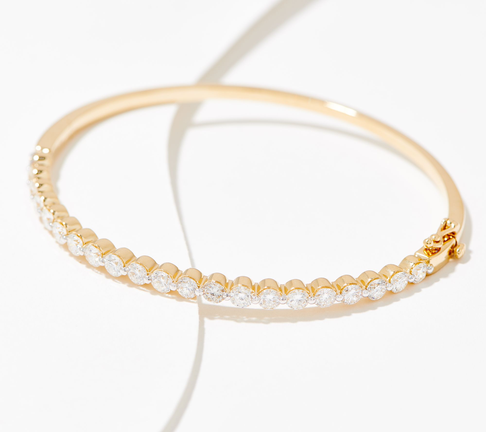 Lab Grown Diamond Channel-Set Bangle Bracelet in 14k Yellow Gold (3 ct. tw.)