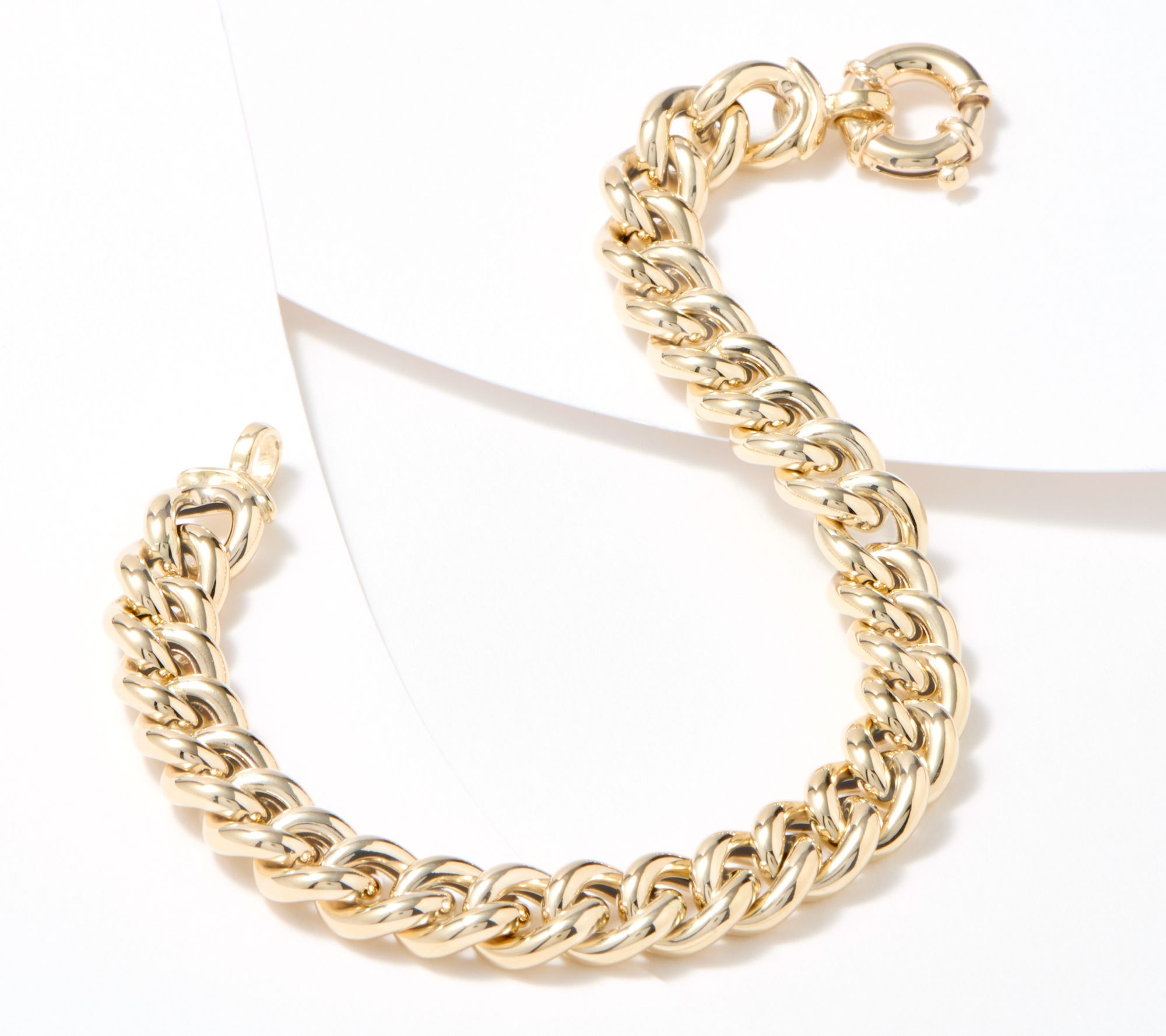 "As Is" EternaGold Bold Curb Link Bracelet, 14K Gold,11.2-12.6g