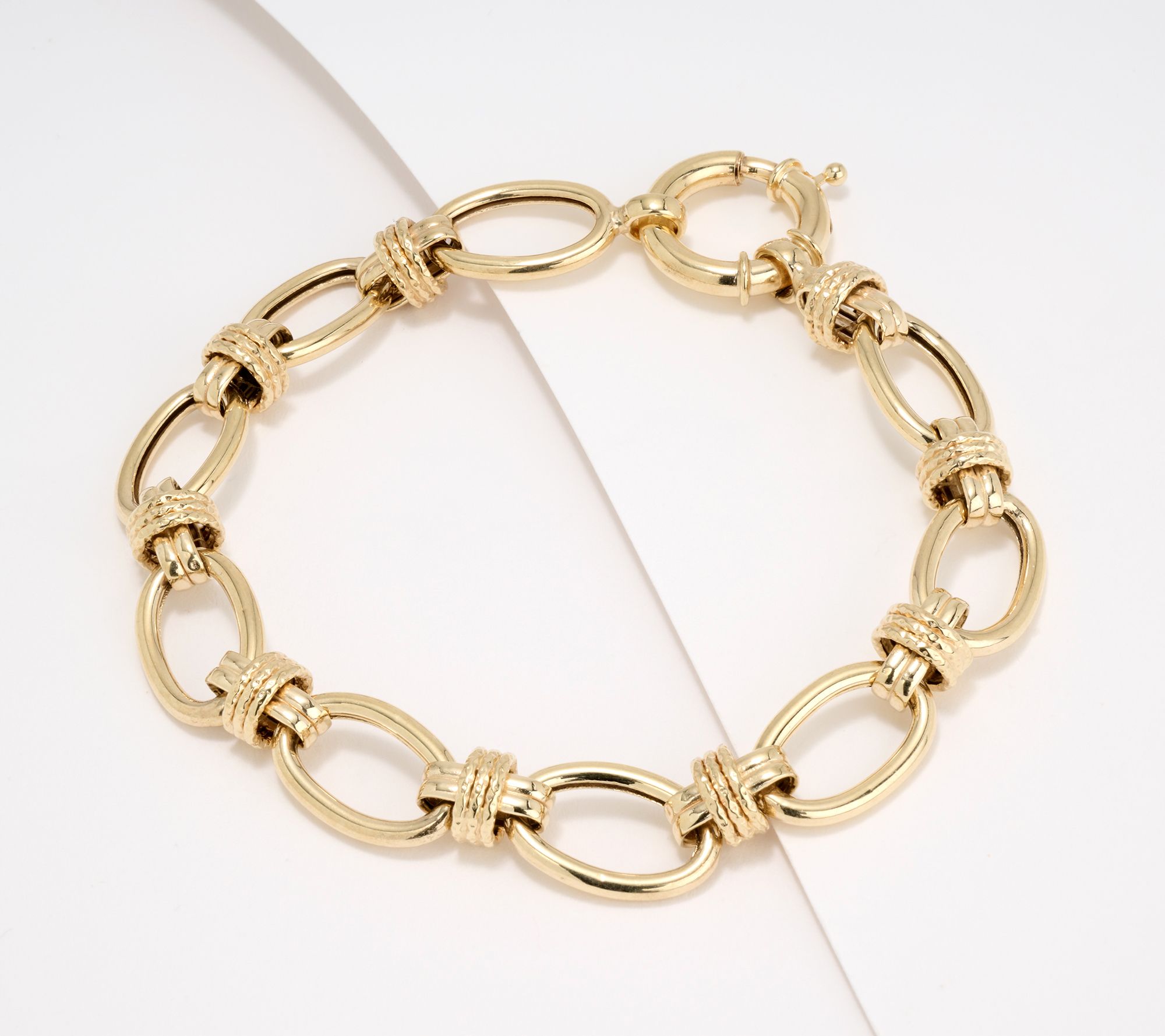 Adorna Elongated Oval Knot Bracelet, 14K Gold, 6.5g