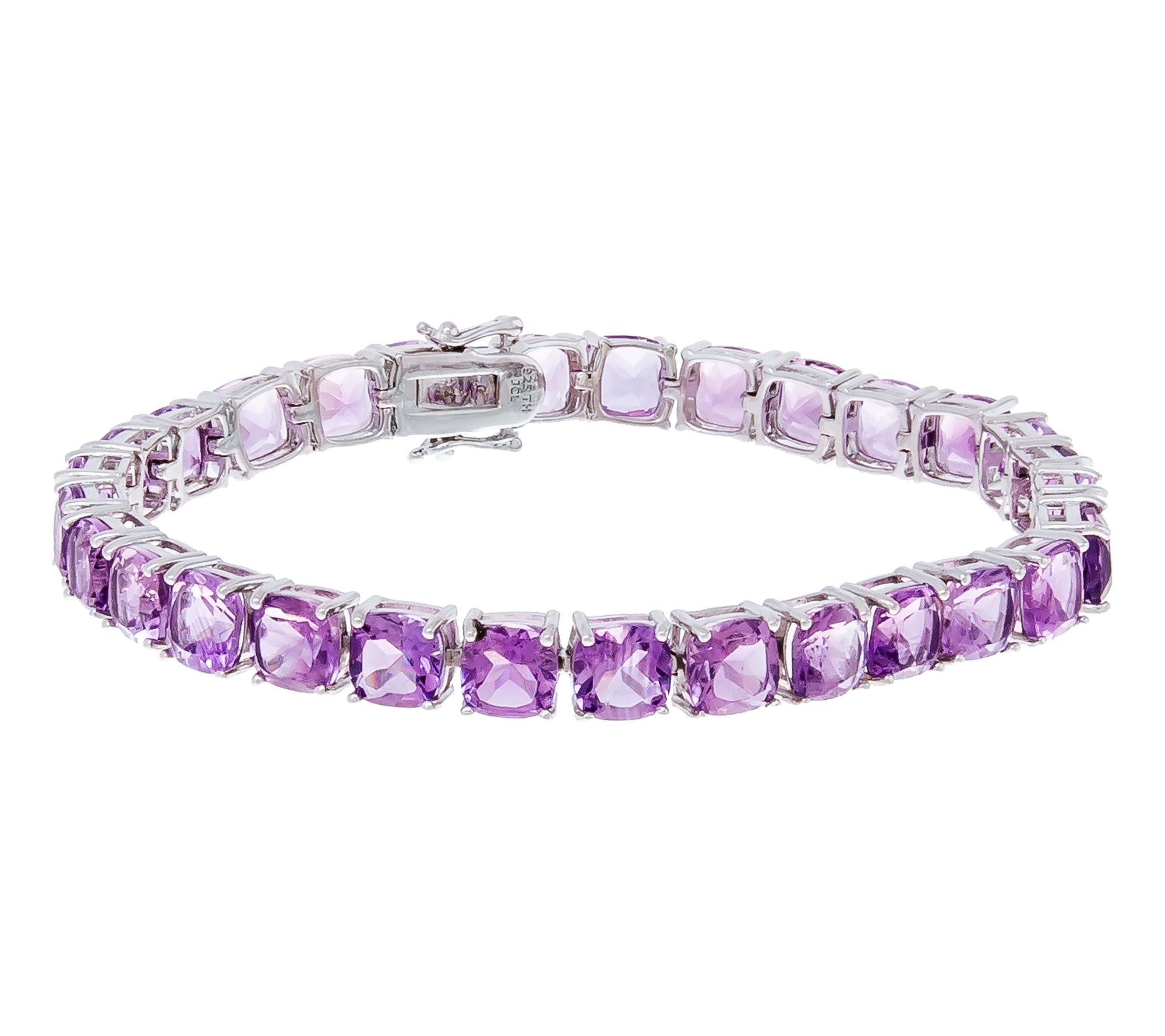 Affinity Gems Cushion Cut Gemstone Tennis Bracelet, Sterling