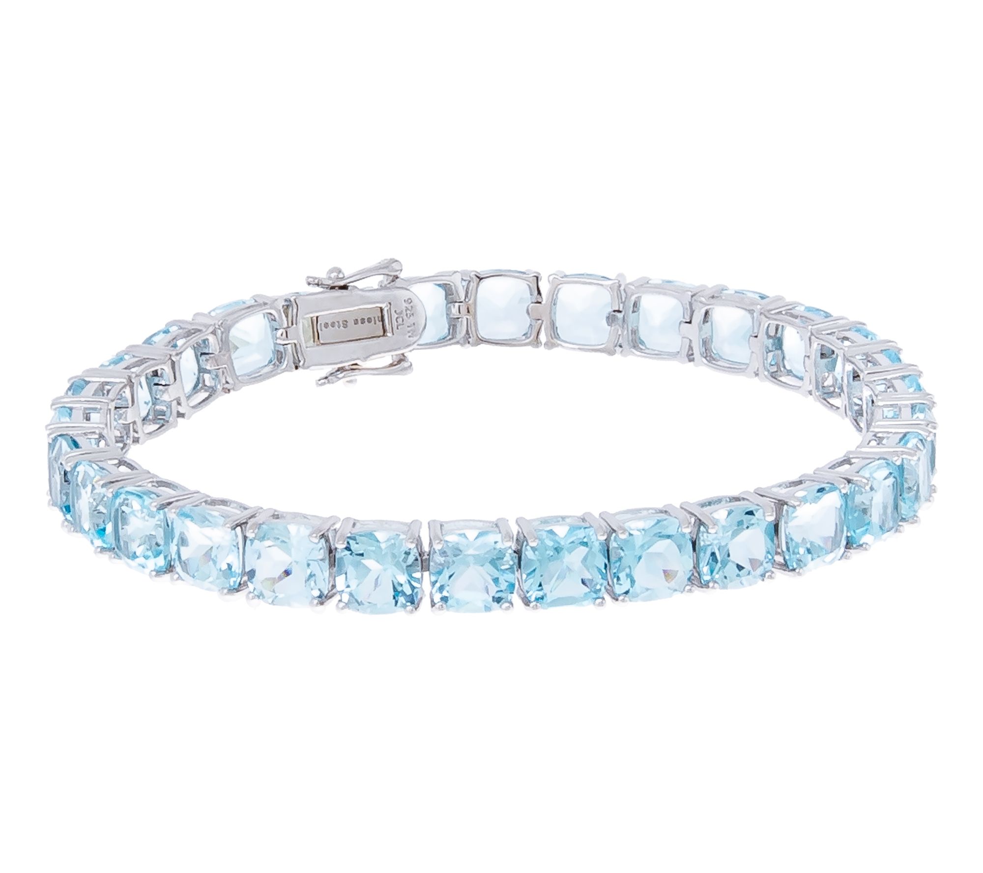 Affinity Gems Cushion Cut Gemstone Tennis Bracelet, Sterling