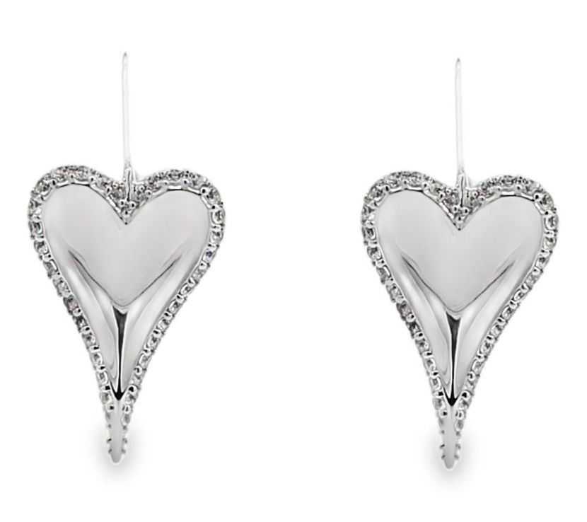 Margo Manhattan Sterling White Topaz Lulu HeartEarrings