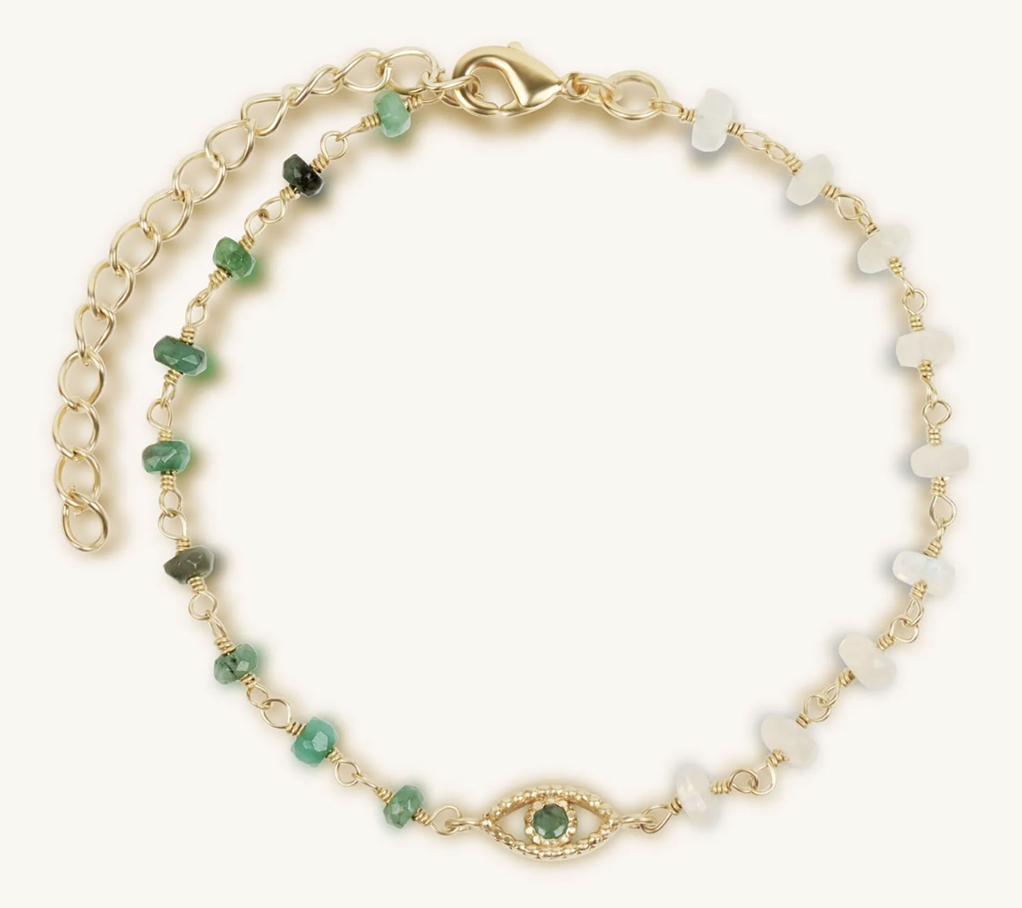 Karma & Luck Multi-Gemstone Protection Bracelet, 18K Plated