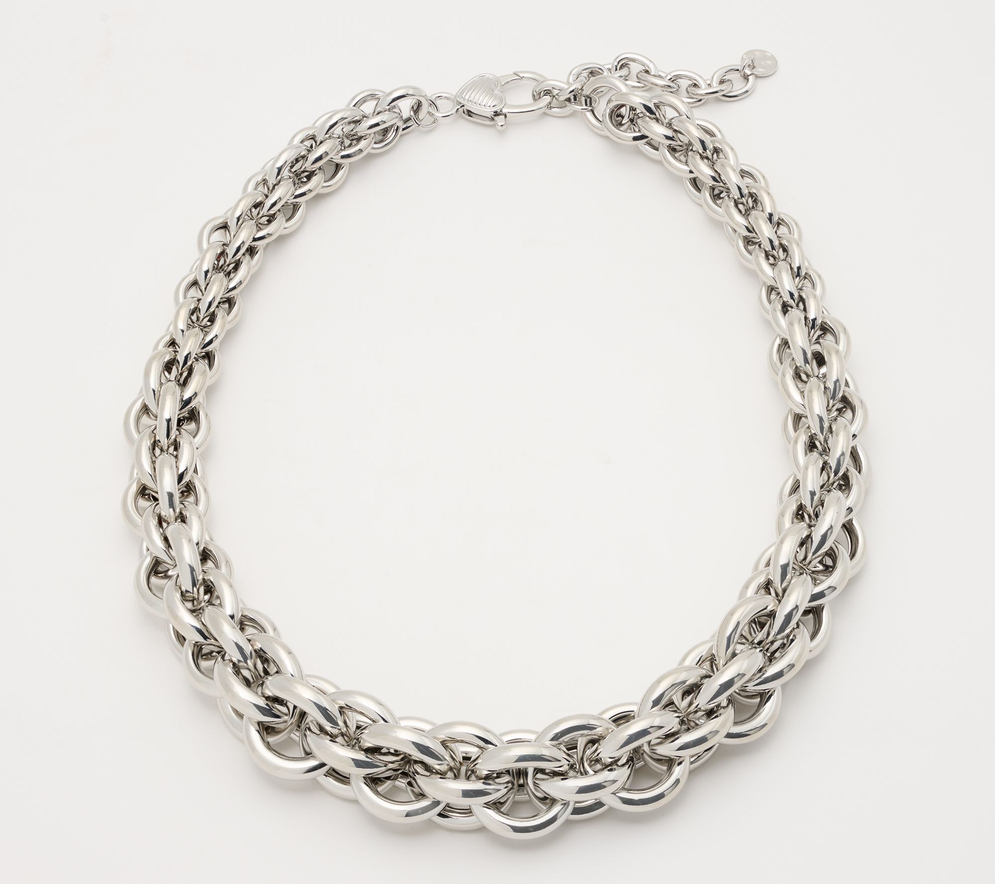 Susan Graver Bold Graduated Hoop Chain Necklace