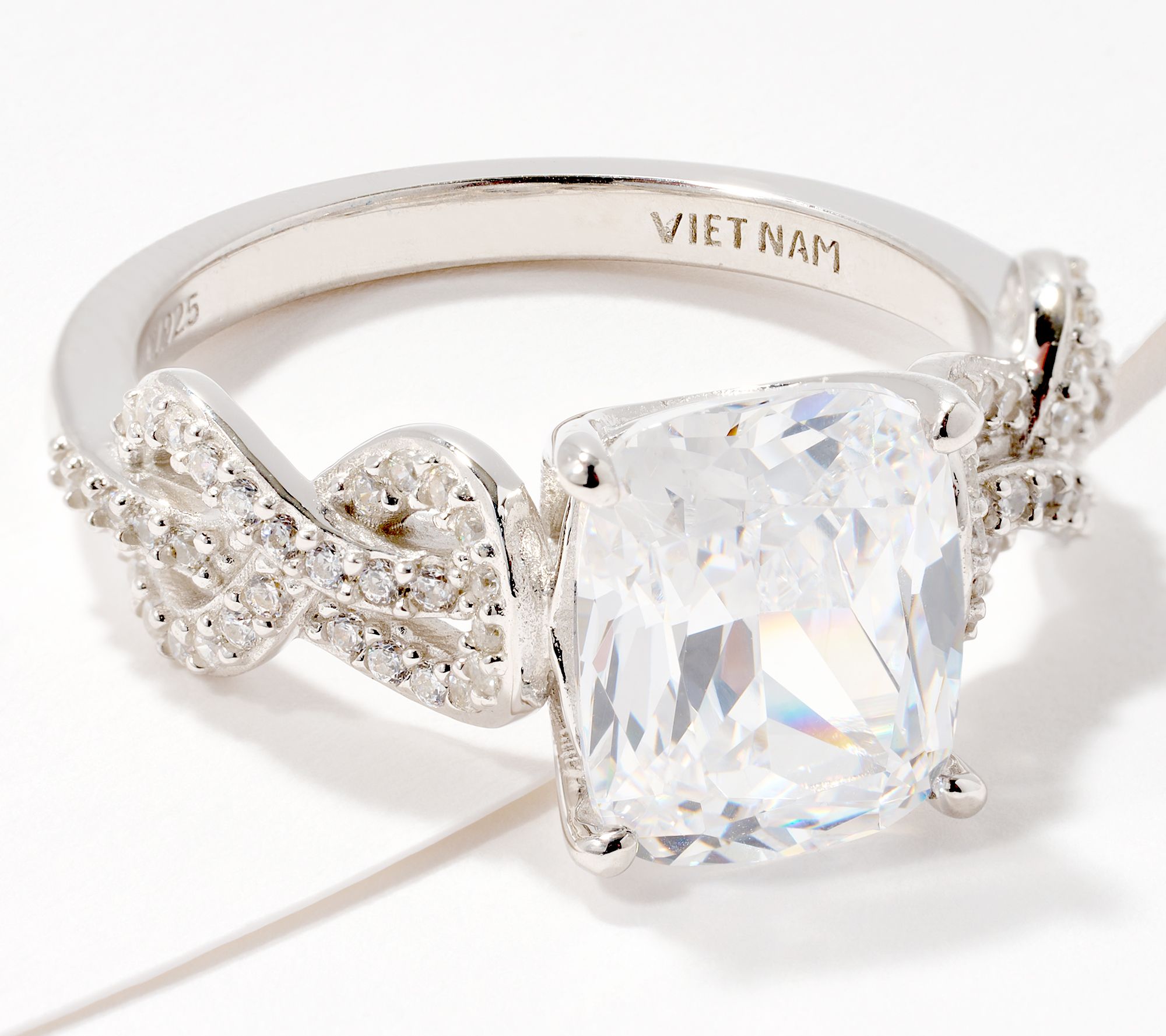 "As Is" Diamonique x Prince Dimitri Knot of True Love Ring,Sterl
