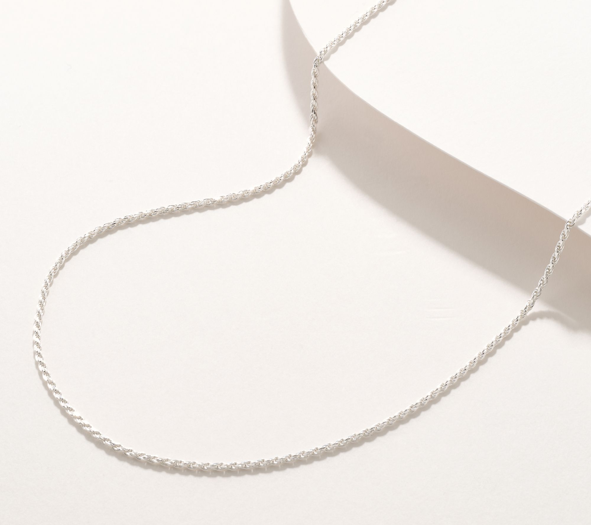 UltraFine 950 Silver Adjustable Rope Chain 24" Necklace