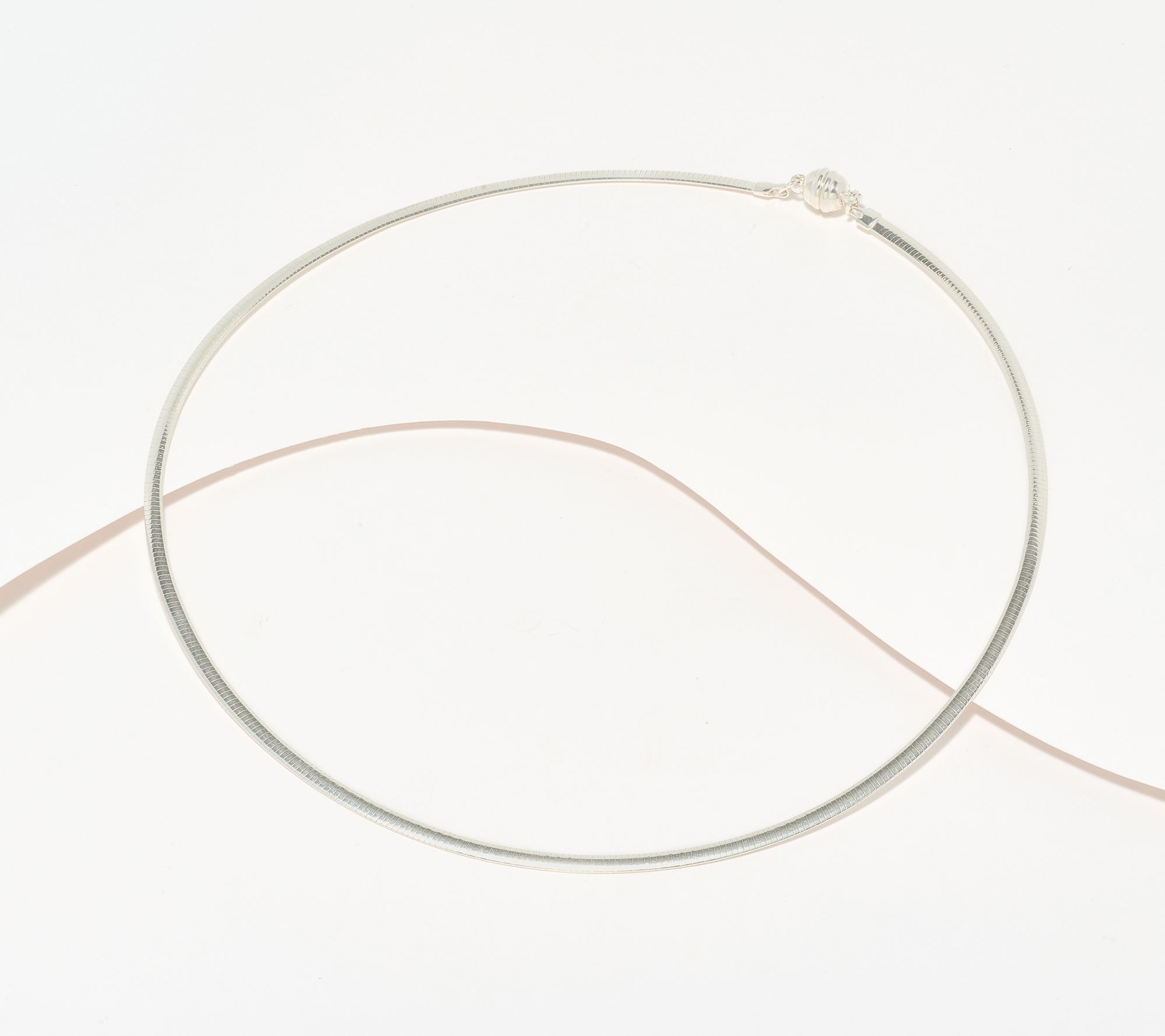 UltraFine 950 Silver Magnetic Closure Omega 18" Necklace