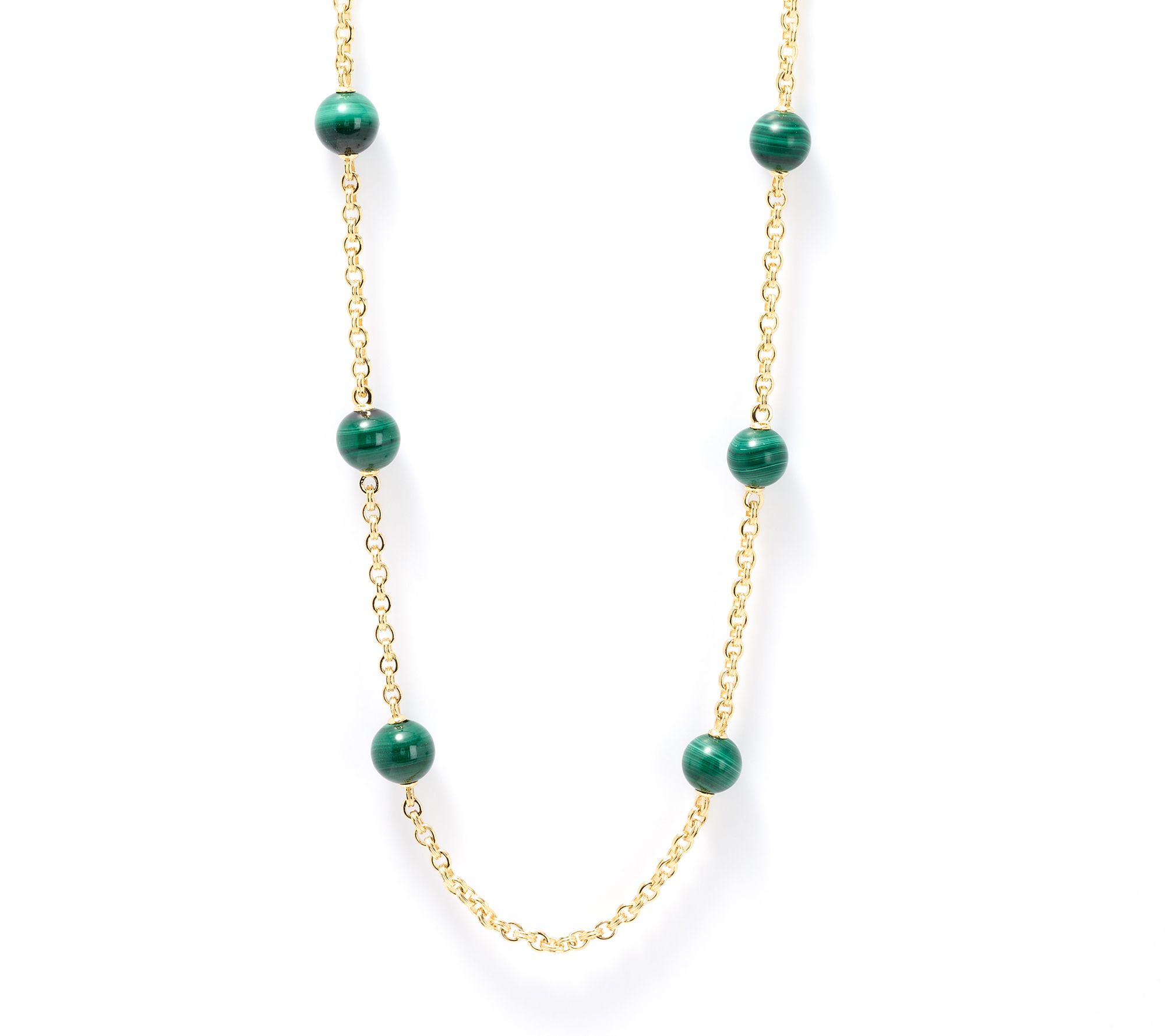 Christian James Sterling Silver Gemstone Bead Double Rolo Necklace