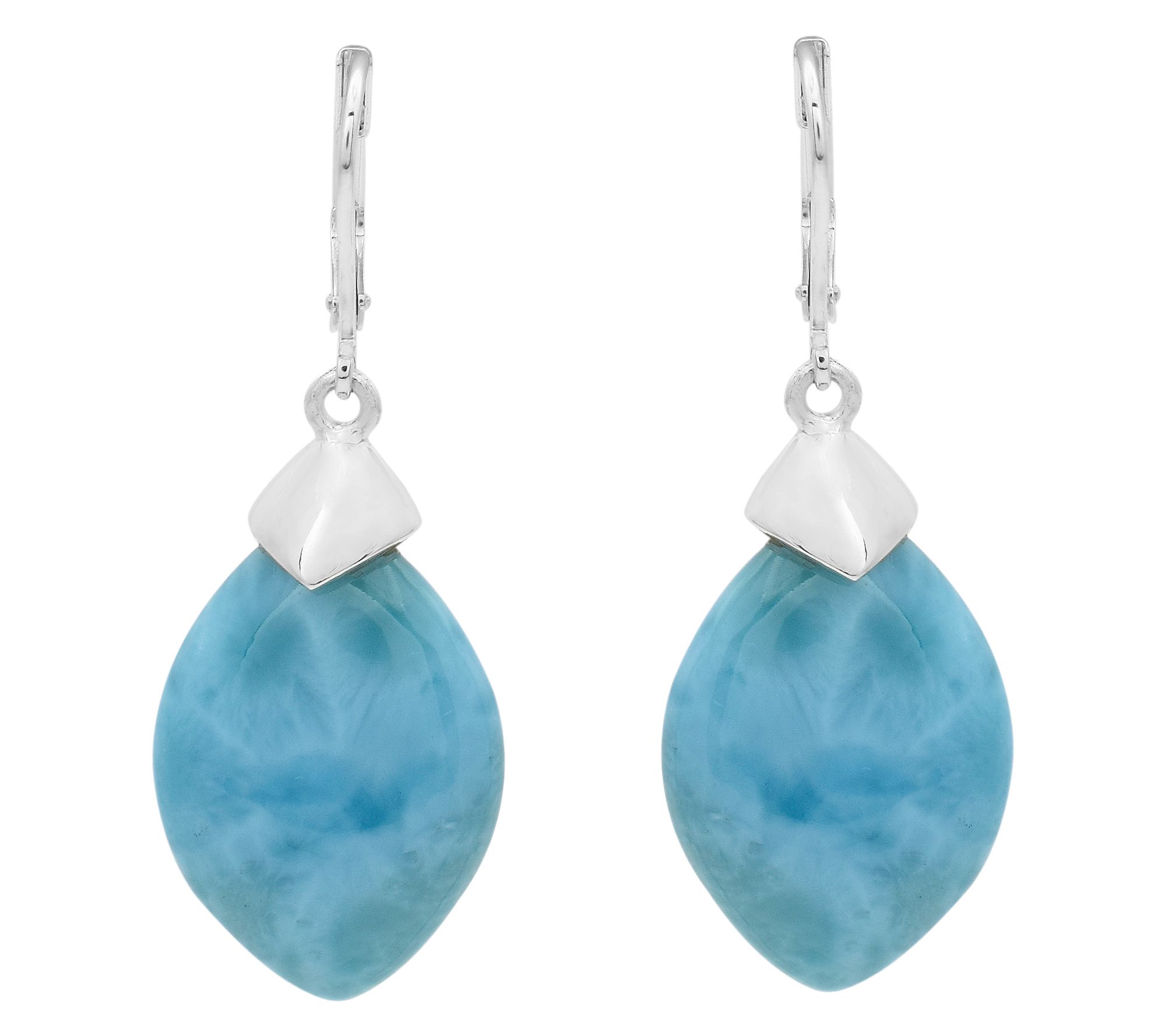 Affinity Gems Larimar Marquise Drop Earrings, Sterling