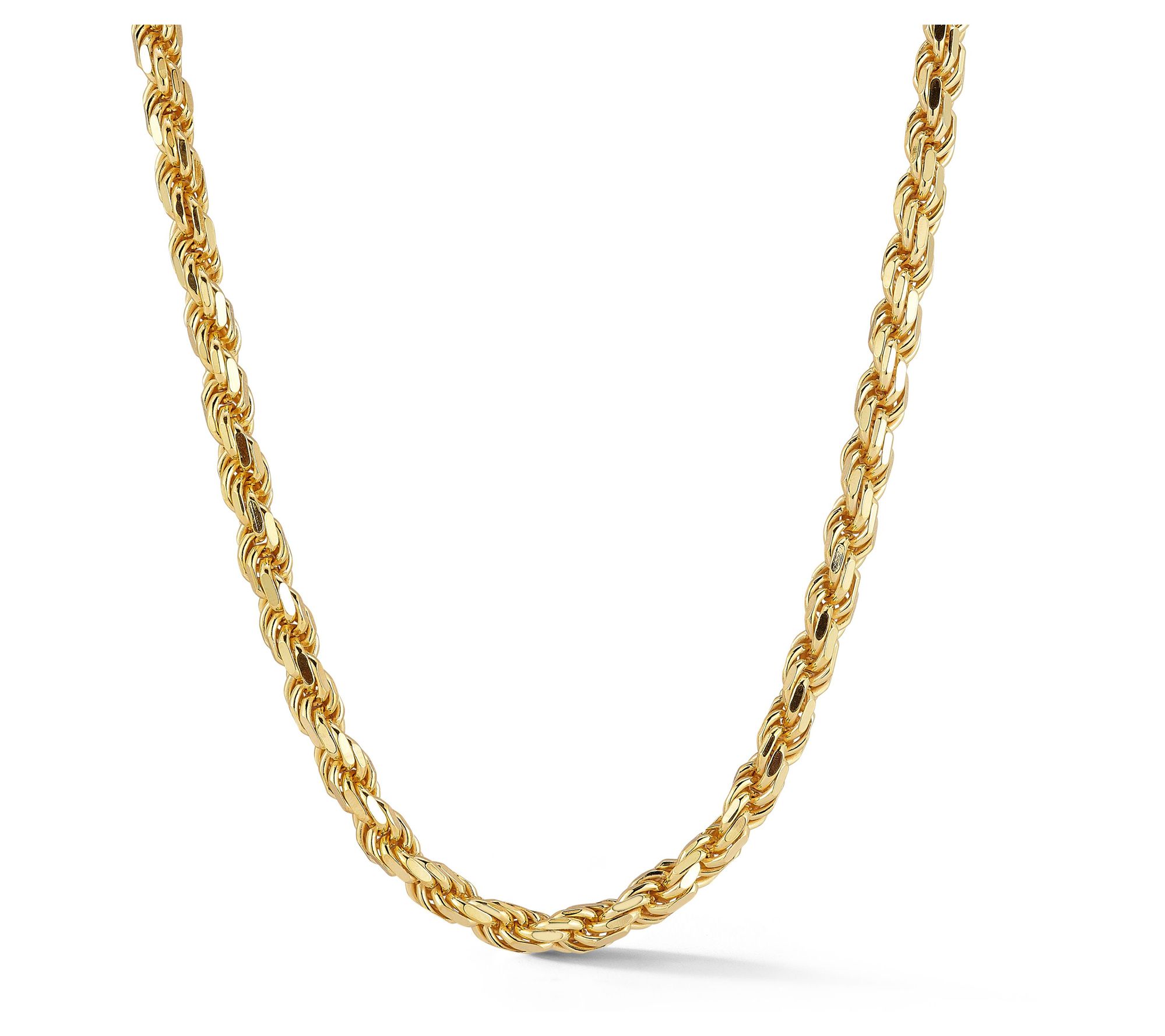 Italian Silver Men's 20" 5MM Rope Chain Necklace, Sterling